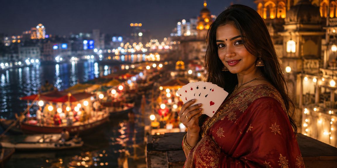 A player at a night market in Barisal playing the lottery on their mobile